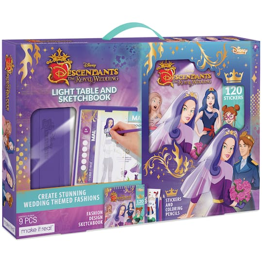 Make it Real™ Disney® Descendants Royal Wedding Light Table & Sketchbook | 9.65" x 14.96" x 0.98" | Michaels®